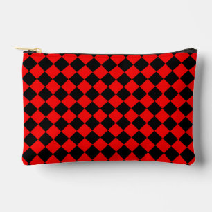 Red Black Schachbrett Diamond Pattern Zubehörtasche