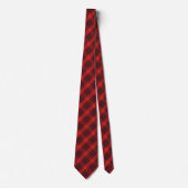 Red Black Scottish Tartan Chic Stilvolles Muster Krawatte (Vorderseite)
