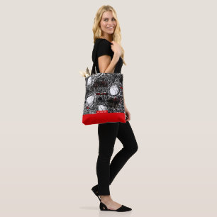 Red&Black Scribble, Tragetaschen Mit Langen Träger Tasche