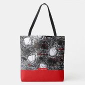 Red&Black Scribble, Tragetaschen Mit Langen Träger Tasche (Vorderseite)