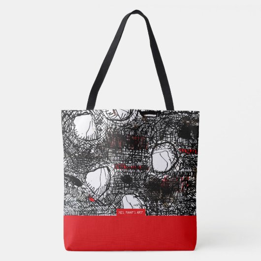 Red&Black Scribble, Tragetaschen Mit Langen Träger Tasche (Vorderseite)