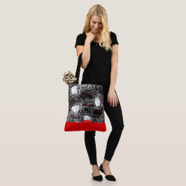 Red&Black Scribble, Tragetaschen Mit Langen Träger Tasche