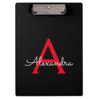 Red Black Script Giron Monogram Name