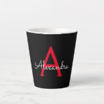 Red Black Script Giron Monogram Name Milchtasse<br><div class="desc">Schwarz und Rot einfache Script Monogram Name Latte Coffee Cup Tasse. Das macht den perfekten 16 Geburtstag,  Hochzeit,  Brautparty,  Jubiläum,  Babydusche oder Junggeselinnen-Abschied Geschenk für jemanden,  der Lieben glamourösen Luxus und schicke Stile.</div>