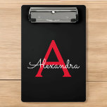Red Black Script Giron Monogram Name Mini Klemmbrett<br><div class="desc">Zwischenablage zur Planung von schwarzen und roten Namen. Das macht den perfekten 16 Geburtstag,  Hochzeit,  Brautparty,  Jubiläum,  Babydusche oder Junggeselinnen-Abschied Geschenk für jemanden,  der Lieben glamourösen Luxus und schicke Stile.</div>