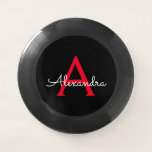 Red Black Script Giron Monogram Name Wham-O Frisbee<br><div class="desc">Schwarz und Rot Einfache Script Monogram Name Frisbee. Dies macht den perfekten Abschluss,  Geburtstag,  Hochzeit,  Brautparty,  Jubiläum,  Babydusche oder Junggeselinnen-Abschied Geschenk für jemanden,  die Lieben glamourösen Luxus und schicke Stile.</div>
