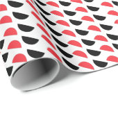 Red Black Semi Circle Nahtloses geometrisches Must Geschenkpapier (Rolleneckpunkt)
