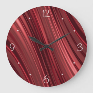 Red black shaded stripes große wanduhr