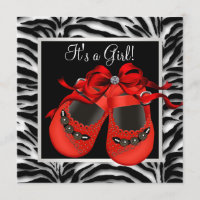 Red Black Shoes Red Zebra Baby Girl Dusche
