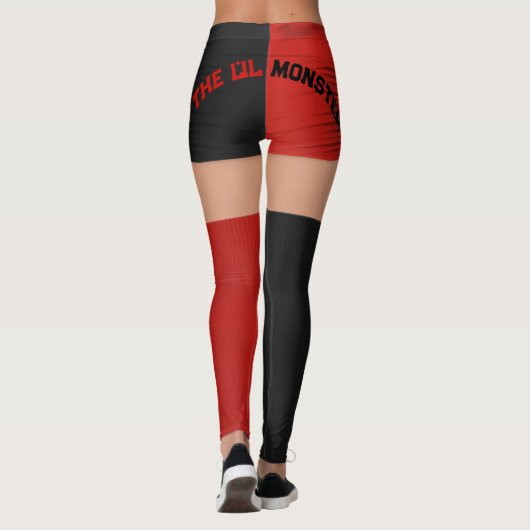 Red Black Shorts Knee Socks Name Roller Derby Leggings (Rückseite)