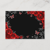 Red Black Silver Quinceanera Reception Details Begleitkarte (Rückseite)