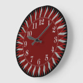Red Black Silver Sun Wall Clock Große Wanduhr (Winkel)