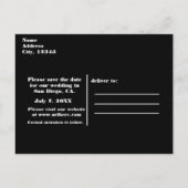 Red Black Silver Valentine Herz Save the Date Ankündigungspostkarte (Rückseite)