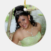 Red Black Silver Zebra Sweet 15 Foto Ornament (Hinten)