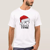 Red & Black Simple Santa Time T-Shirt (Vorderseite)