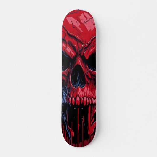 Red & Black Skull - Numb Skulls Design #2 Skateboard (Vorne)