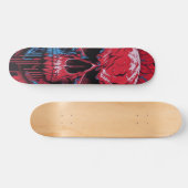 Red & Black Skull - Numb Skulls Design Skateboard (Horizontal)