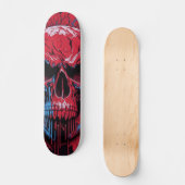 Red & Black Skull - Numb Skulls Design Skateboard (Vorderseite)