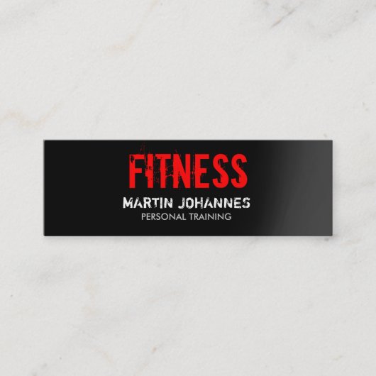 Red Black Slim Fitness Trainer Mini Visitenkarte (Vorderseite)