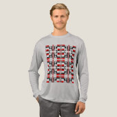 Red Black Small Tile Shapes - Linien Design Tri-Blend Shirt (Volle Vorderseite)