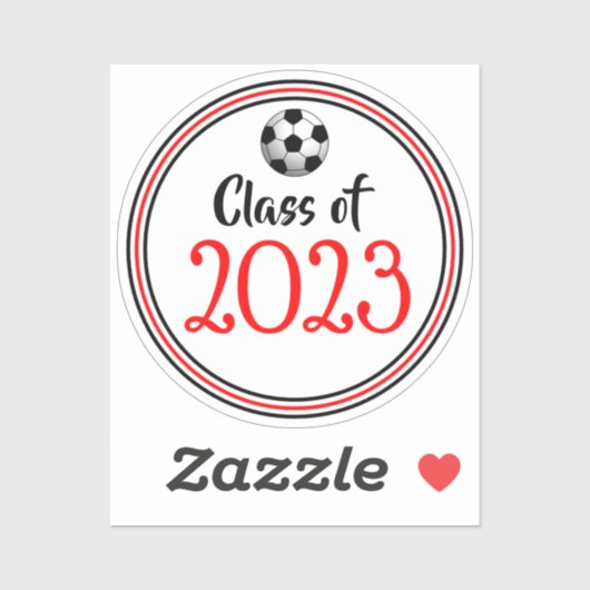Red & Black Soccer Class Year Abschluss Aufkleber (Blatt)