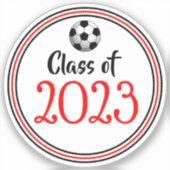 Red & Black Soccer Class Year Abschluss Aufkleber (Vorderseite)