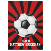 Red Black Soccer Coach Team Zwischenablage Klemmbrett (Rückseite)