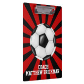 Red Black Soccer Coach Team Zwischenablage Klemmbrett (Rechts)