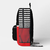 Red Black Soccer Monogram School Gear Boys Bedruckter Rucksack (Rechts)