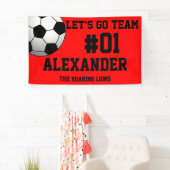 Red Black Soccer Team Banner (Insitu)