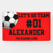 Red Black Soccer Team Banner (Horizontal)