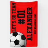 Red Black Soccer Team Banner (Vertikal)