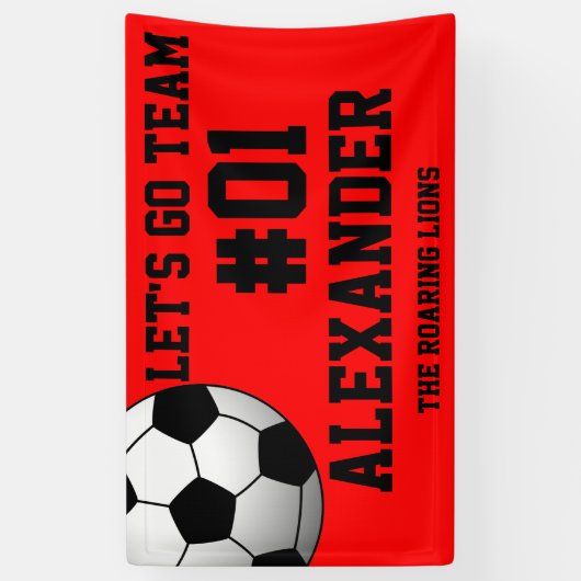 Red Black Soccer Team Banner (Vertikal)