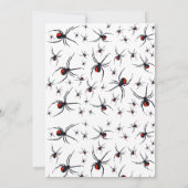 Red & Black Spider Geburtstagsparty Einladung (Rückseite)