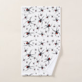 Red & Black Spider Muster Badhandtuch Set (Handtuch)