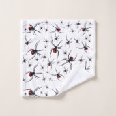 Red & Black Spider Muster Badhandtuch Set (Waschlappen)