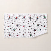 Red & Black Spider Muster Badhandtuch Set (Handtuch)