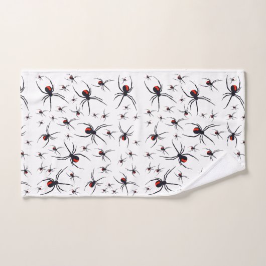 Red & Black Spider Muster Badhandtuch Set (Handtuch)
