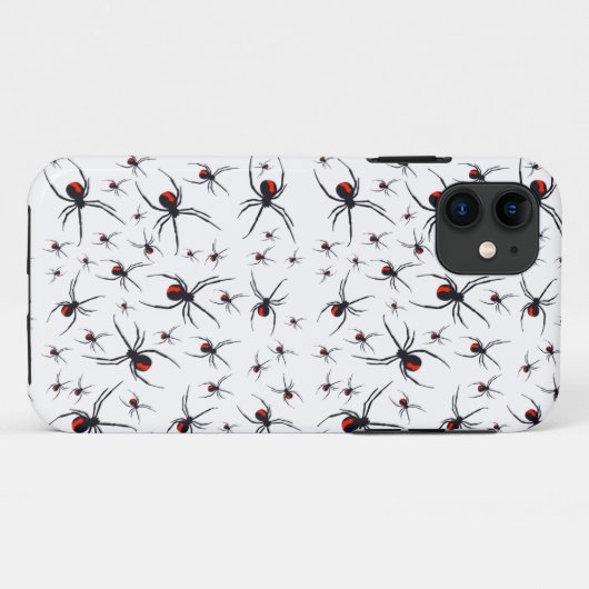 Red & Black Spider Muster Case-Mate iPhone Hülle (Rückseite (Horizontal))