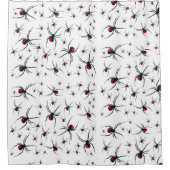 Red & Black Spider Muster Duschvorhang (Vorderseite)