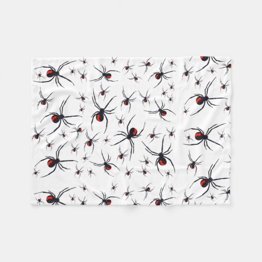 Red & Black Spider Muster Fleecedecke (Vorderseite (Horizontal))