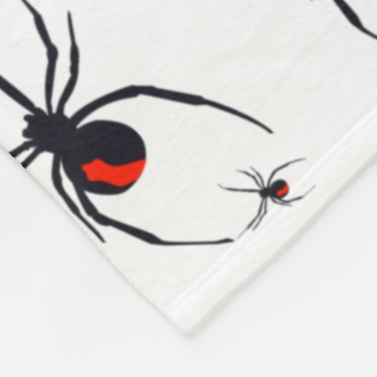 Red & Black Spider Muster Fleecedecke (Ecke)