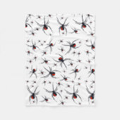 Red & Black Spider Muster Fleecedecke (Vorderseite)