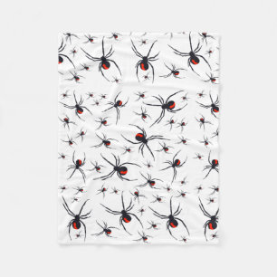 Red & Black Spider Muster Fleecedecke