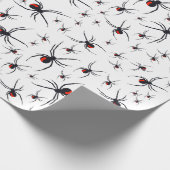 Red & Black Spider Muster Geschenkpapier (Ecke)