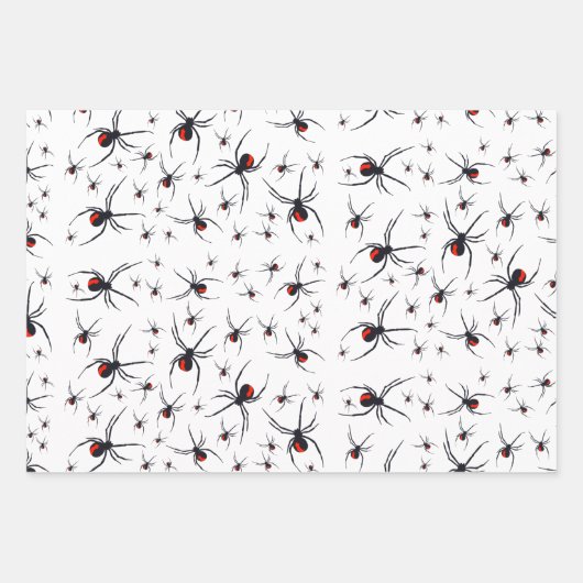 Red & Black Spider Muster Geschenkpapier Set (Vorderseite 3)