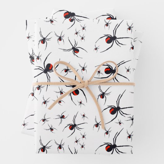 Red & Black Spider Muster Geschenkpapier Set (Beispiel)