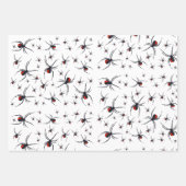 Red & Black Spider Muster Geschenkpapier Set (Vorderseite)