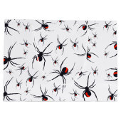 Red & Black Spider Muster Große Geschenktüte (Rückseite)