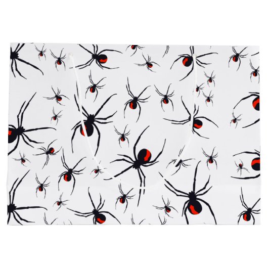Red & Black Spider Muster Große Geschenktüte (Rückseite)